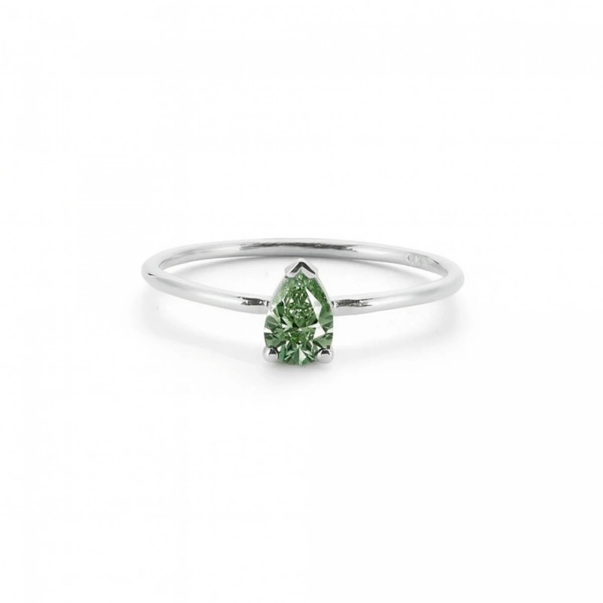 Renkli Yeşil Damla Taşlı Altın Yüzük