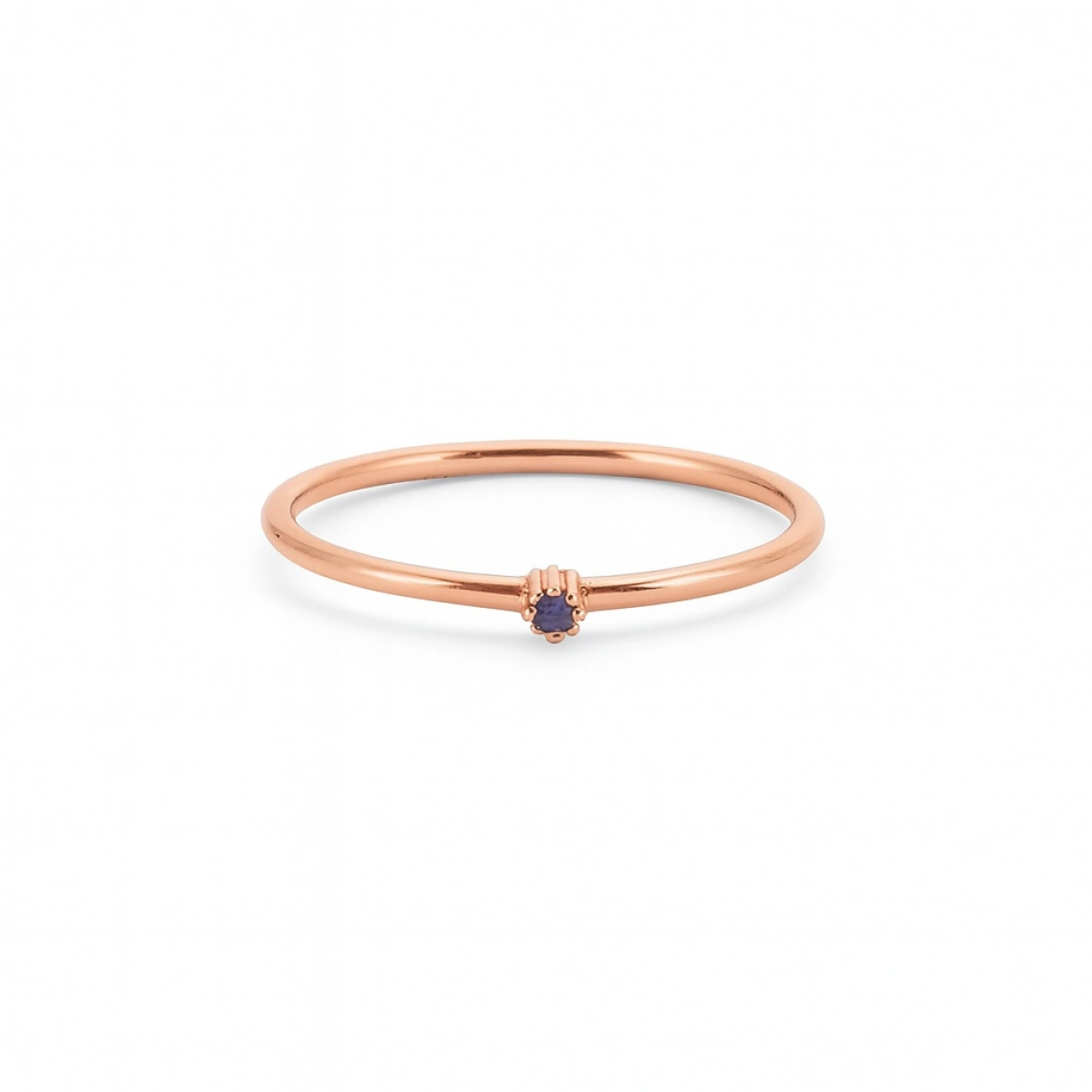 Renkli Mor Taşlı Altın Yüzük