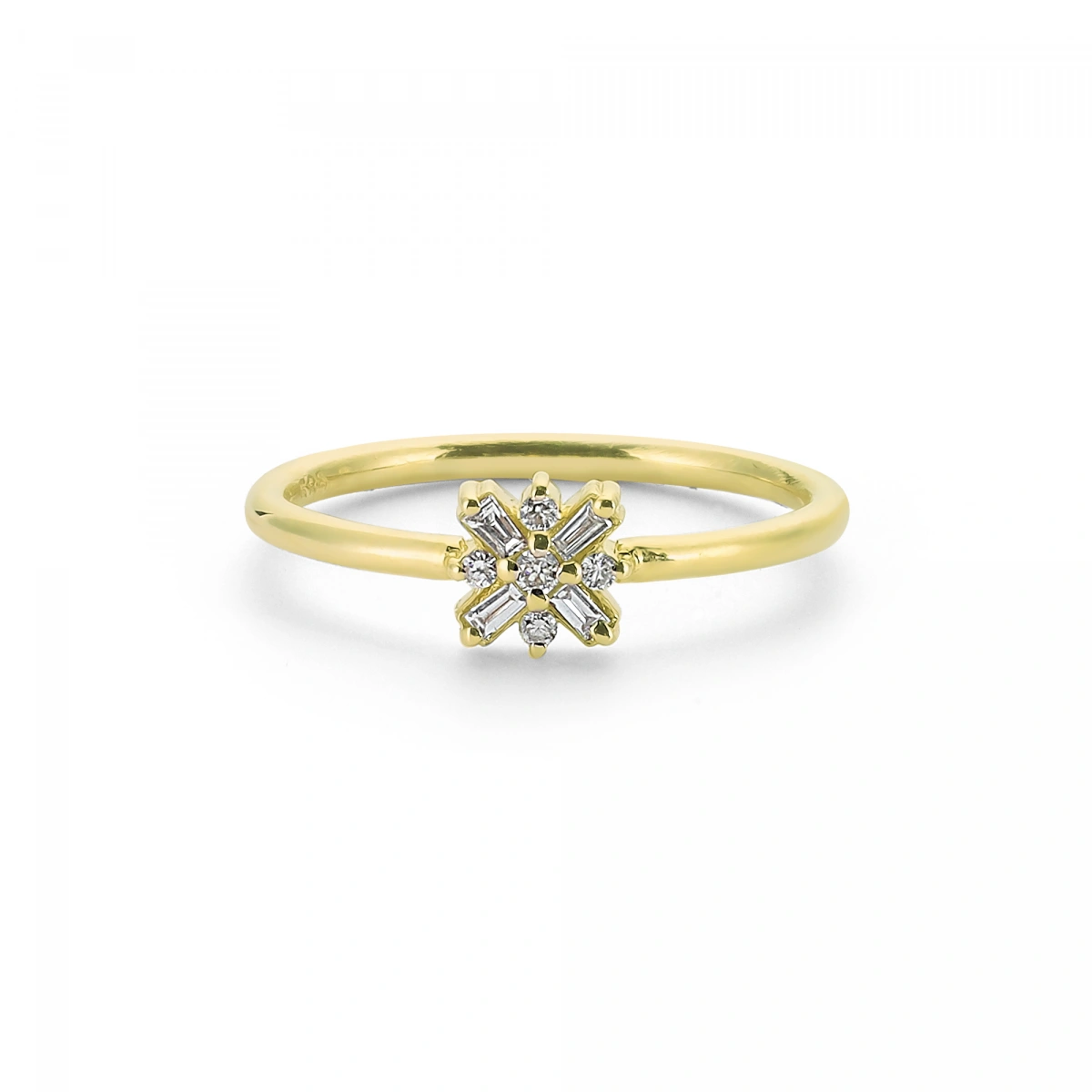 Baget Taşlı Kartanesi Altın Yüzük