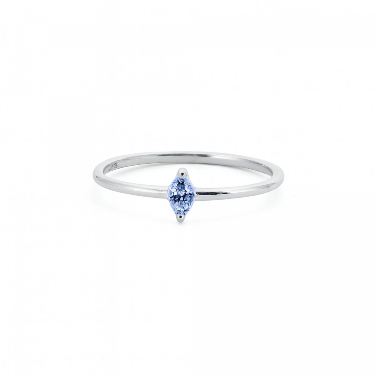 Renkli Mavi Markiz Taşlı Altın Yüzük