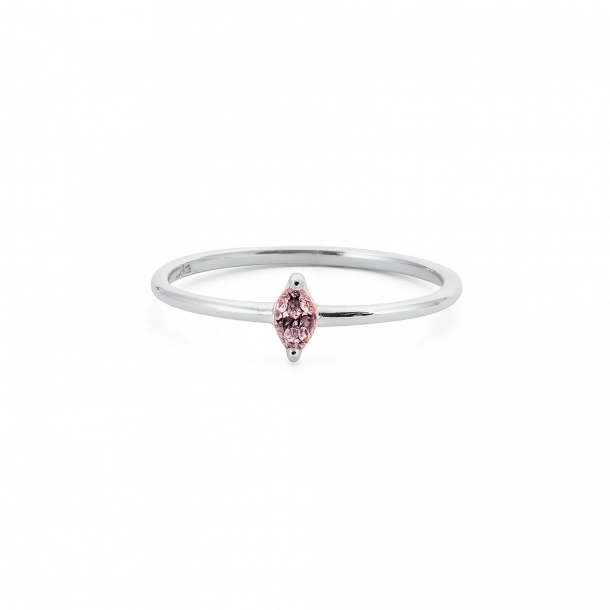 Renkli Pembe Markiz Taşlı Altın Yüzük