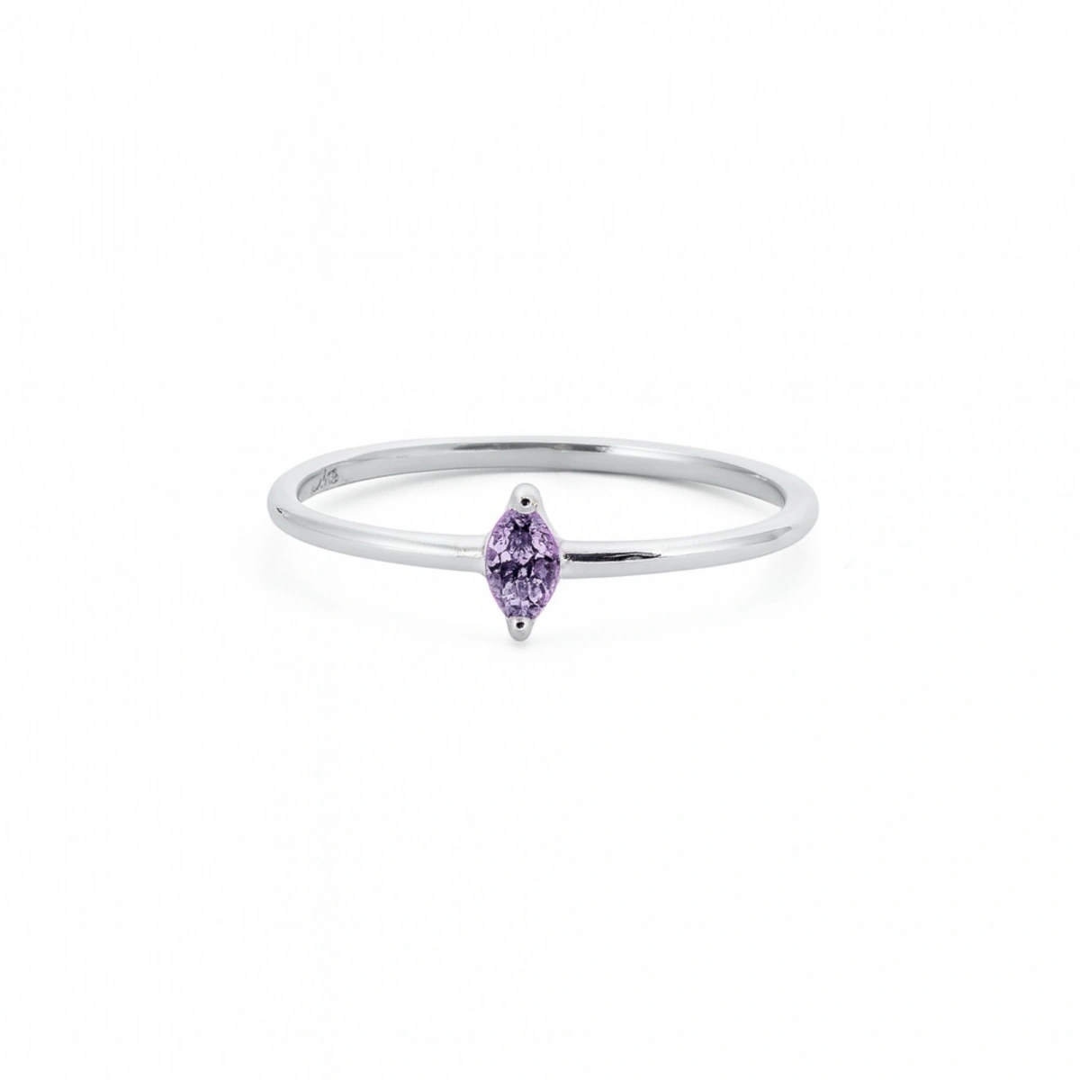 Renkli Mor Markiz Taşlı Altın Yüzük