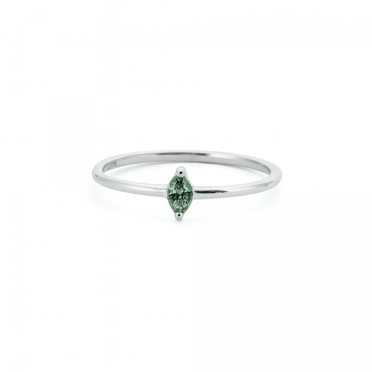 Renkli Yeşil Markiz Taşlı Altın Yüzük