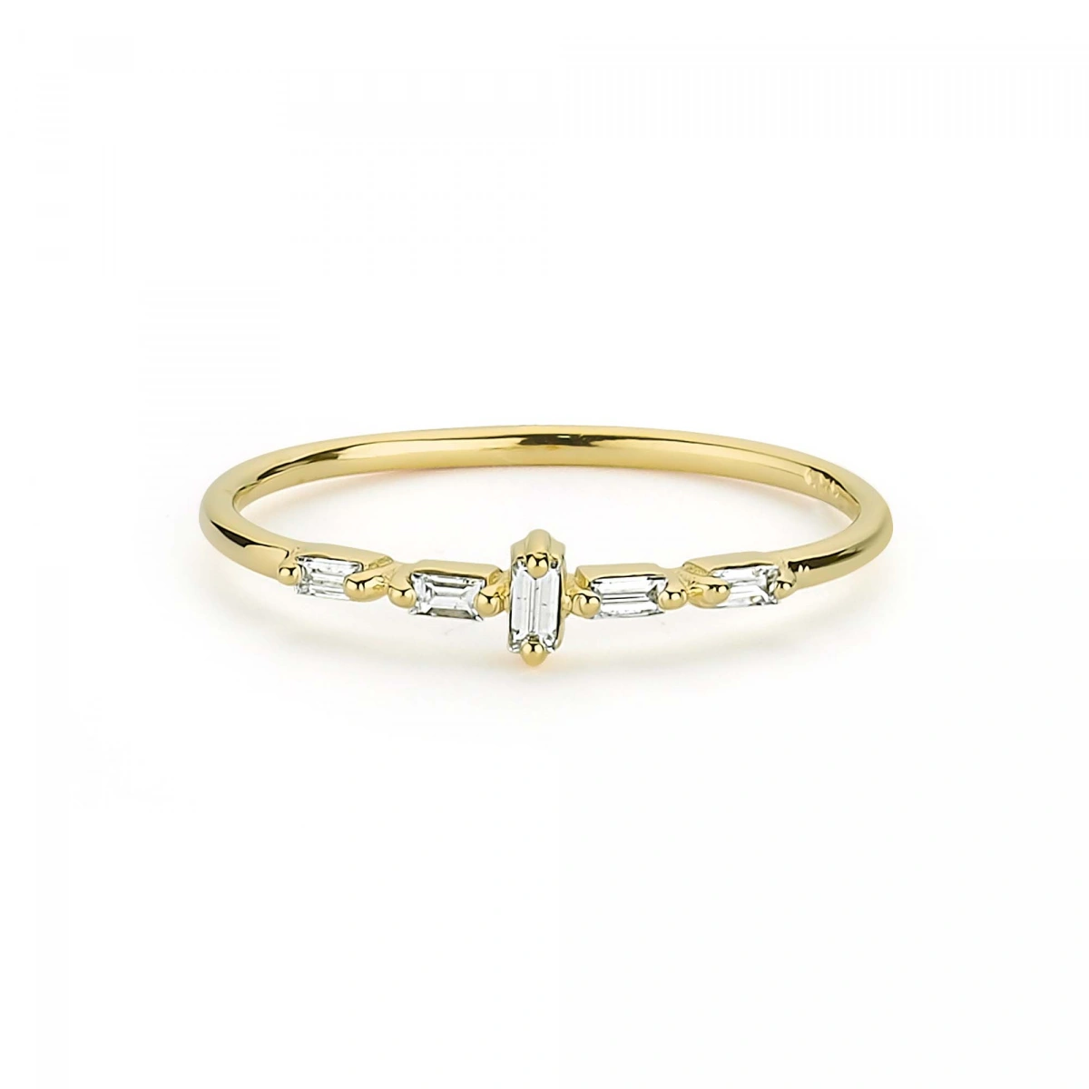 Baget Taşlı Zarif Altın Yüzük