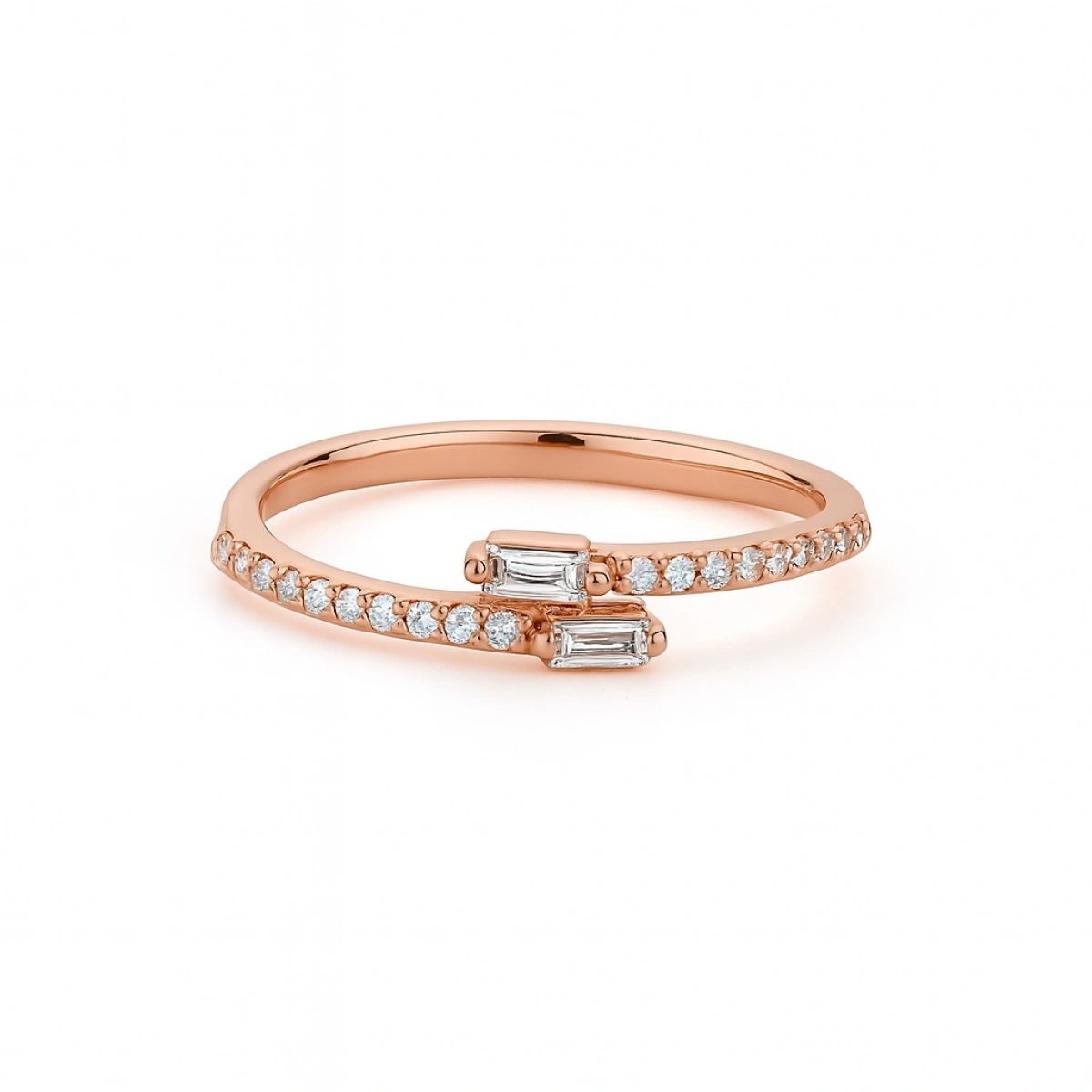 Yarımtur Baget Taşlı Altın Yüzük