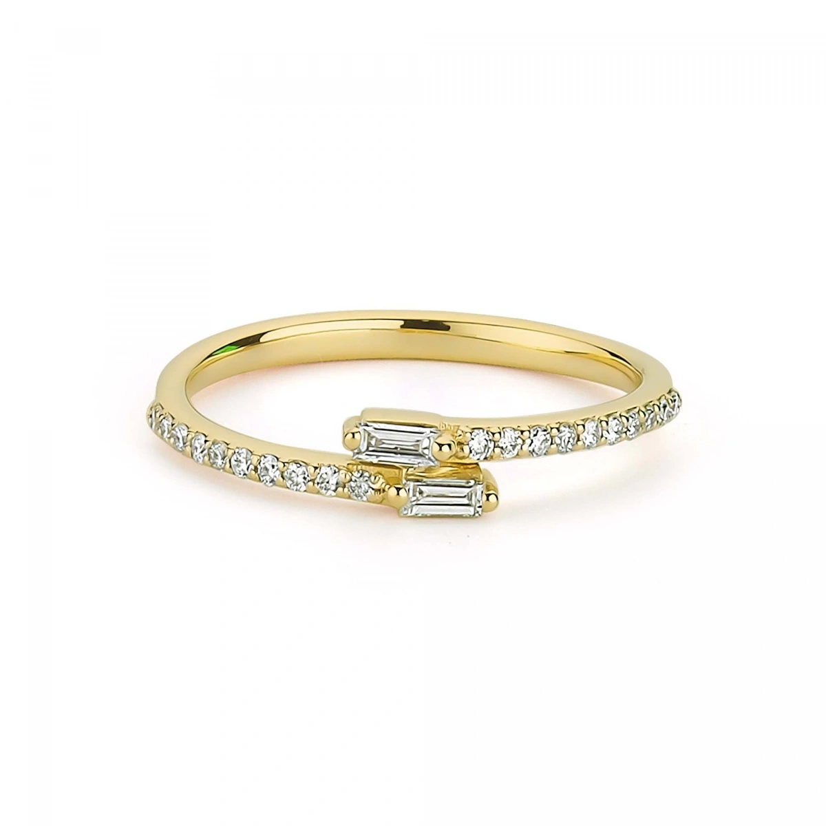 Yarımtur Baget Taşlı Altın Yüzük