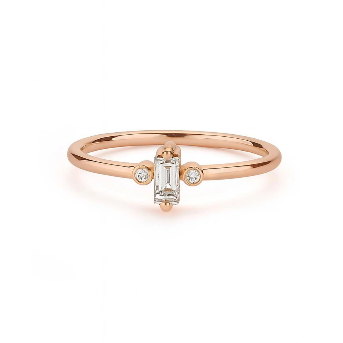 Baget Taşlı Zarif Altın Yüzük