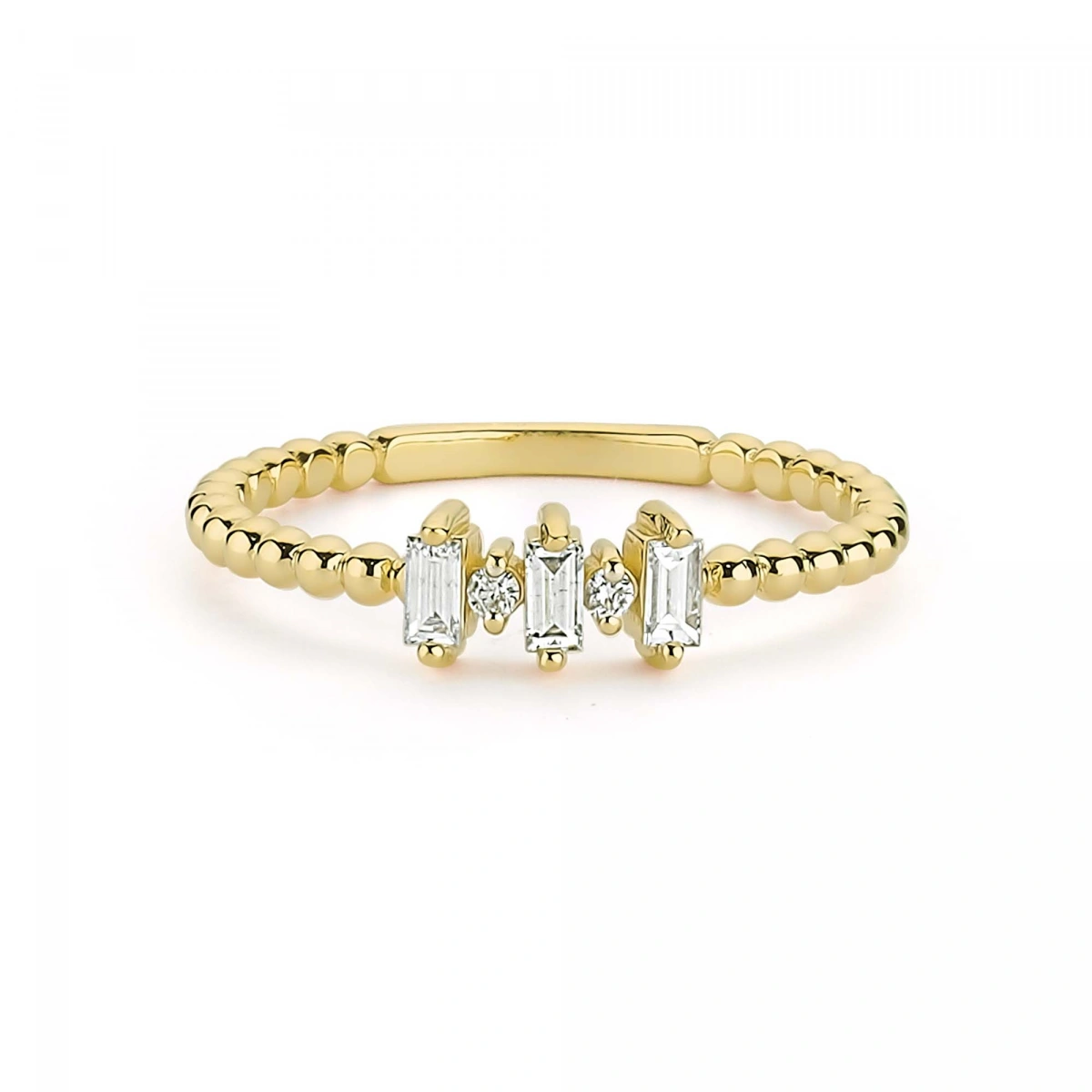 Baget Taşlı Toplu Altın Yüzük