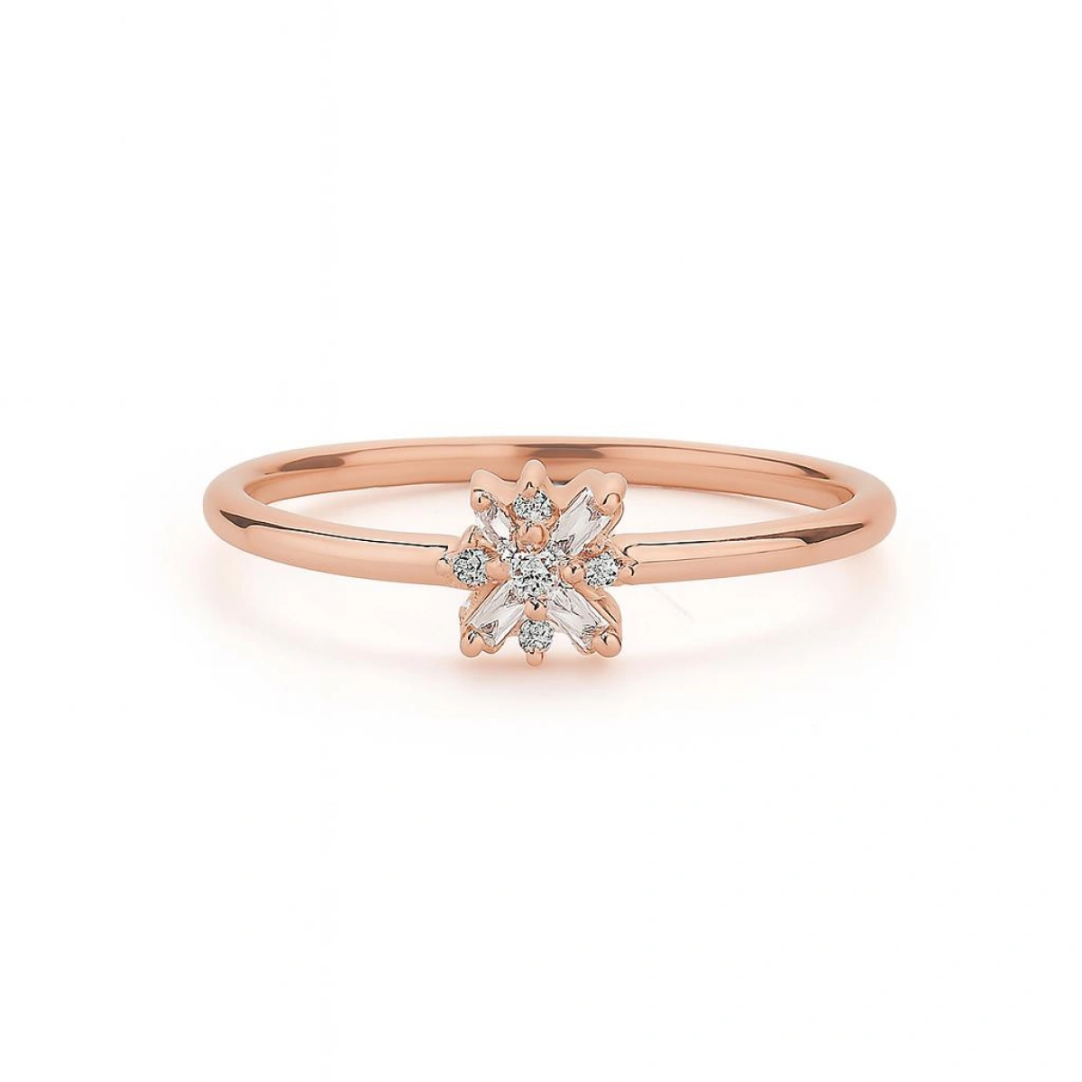 Baget Taşlı Kartanesi Altın Yüzük