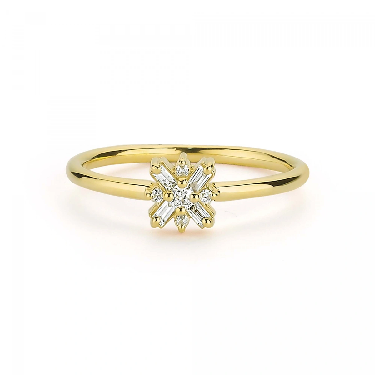 Baget Taşlı Kartanesi Altın Yüzük