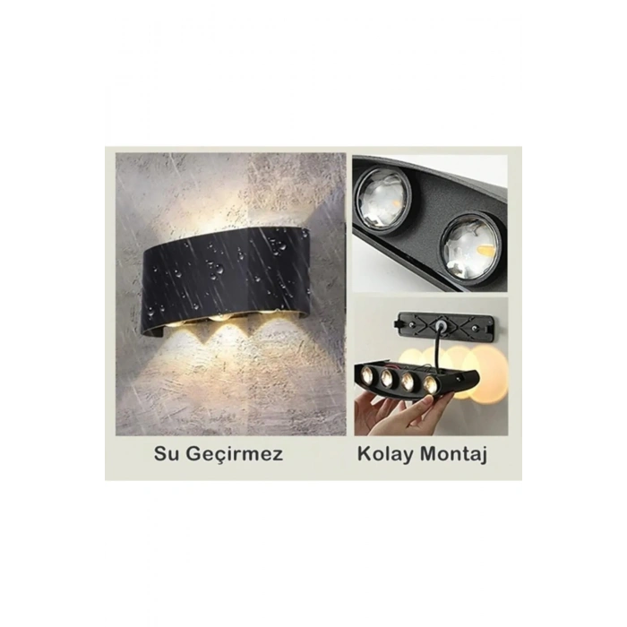 Dış ve İç Mekan Mercekli Alüminyum Çift Yönlü Aplik