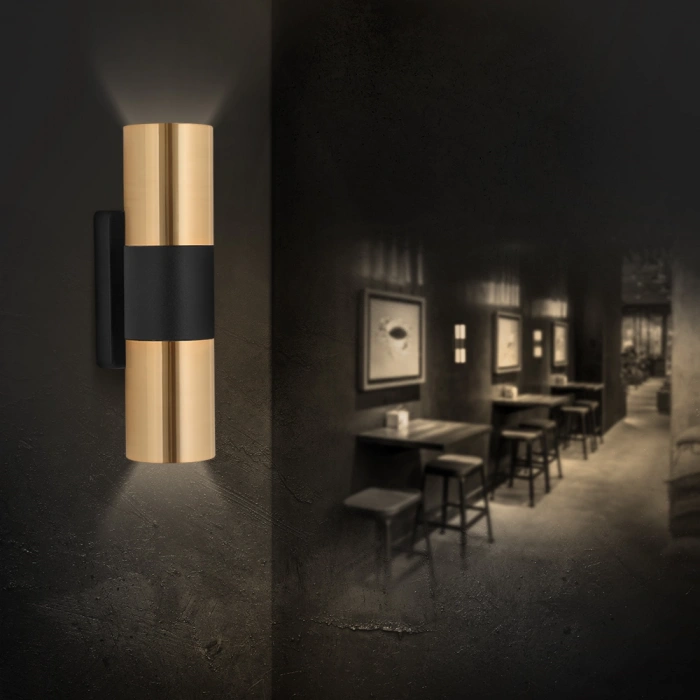 Nevo Çift Yönlü İç Mekan Aplik Gold Siyah NA144