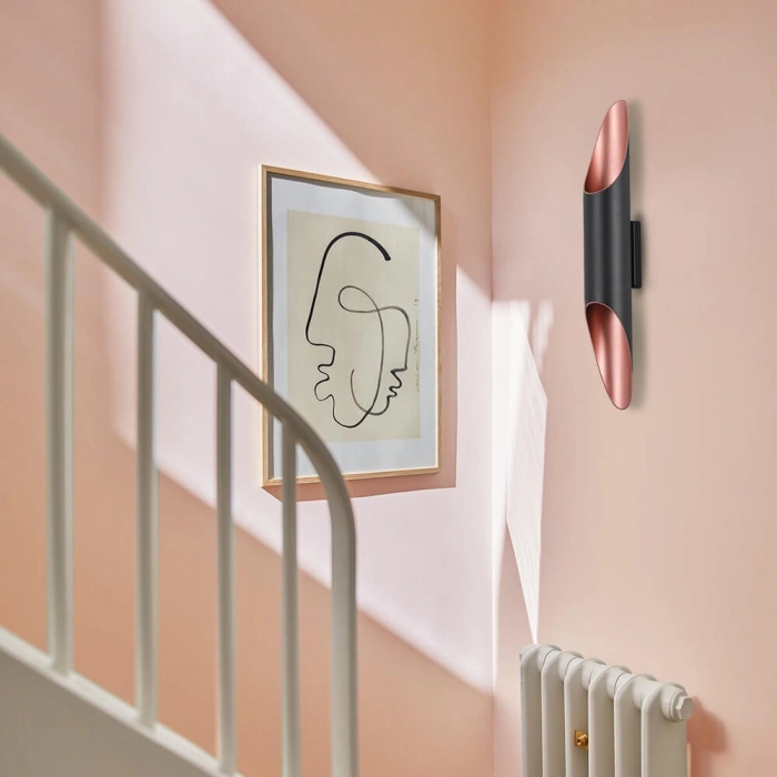 Nevo Çift Yönlü İç Mekan Aplik Siyah Bakır NA157