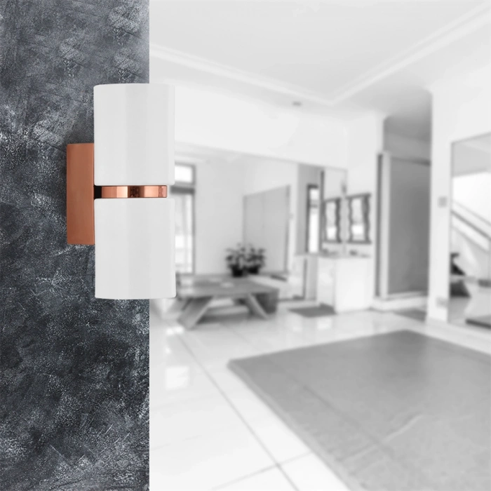 Nevo Çift Yönlü İç Mekan Beyaz Bakır Aplik NA101