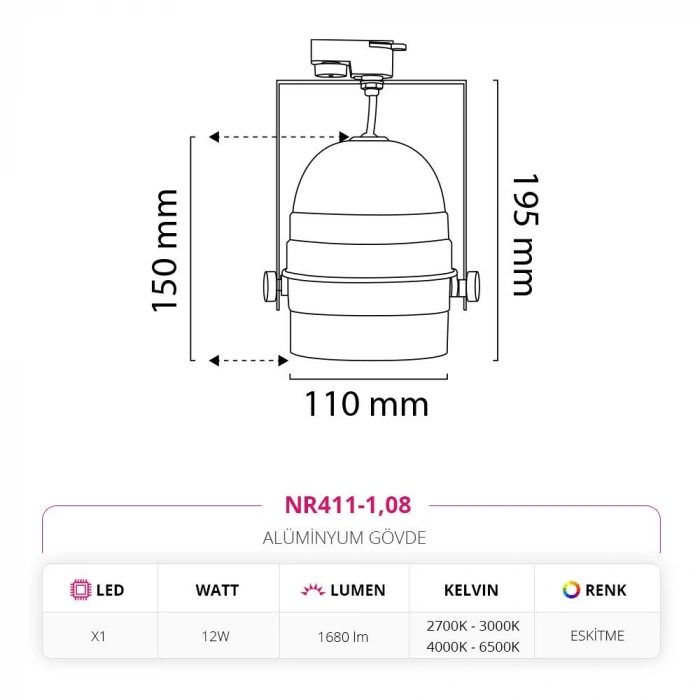 Nevo Dekoratif Eskitme Ray Spot NR411-1