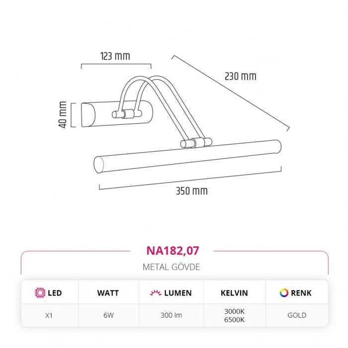 Nevo Dekoratif Gold Tablo Aplik NA182