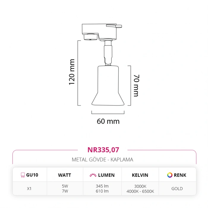 Nevo Dekoratif Ray Spot Gold NR335
