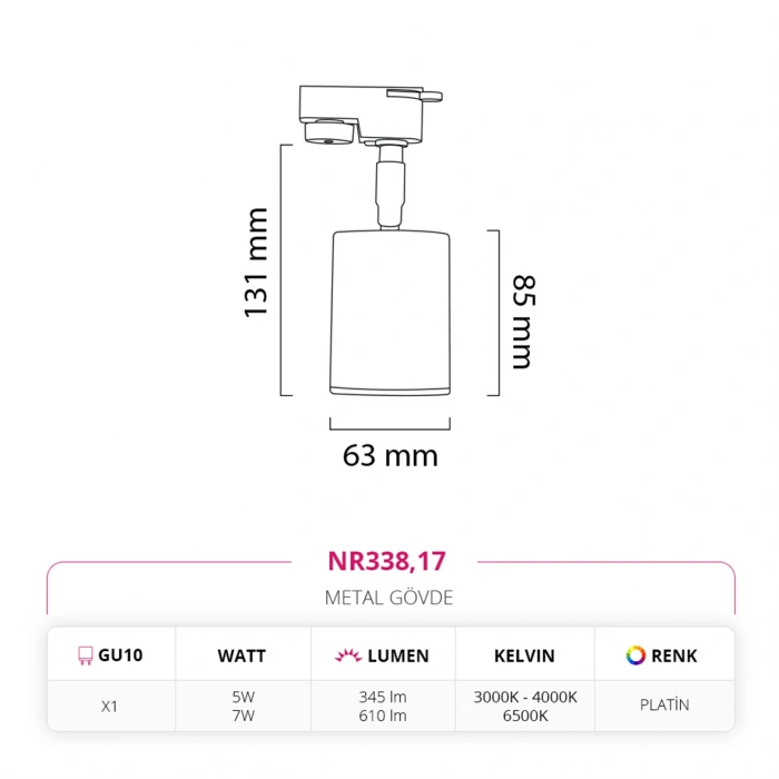 Nevo Dekoratif Ray Spot Platin NR338
