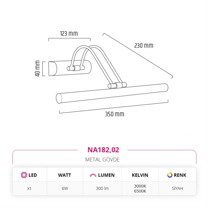 Nevo Dekoratif Siyah Tablo Aplik NA182
