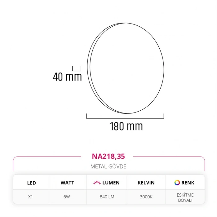 Nevo İç Mekan Aplik Eskitme Boyalı NA218
