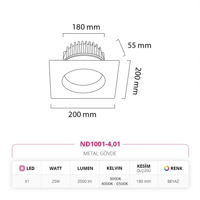 Nevo Sıva Altı Led Spot Beyaz ND1001-4
