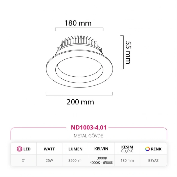Nevo Sıva Altı Led Spot Beyaz ND1003-4