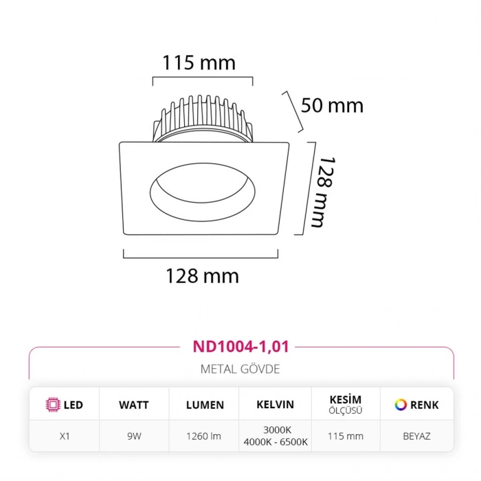 Nevo Sıva Altı Led Spot Beyaz ND1004-1