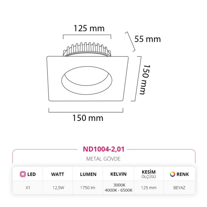 Nevo Sıva Altı Led Spot Beyaz ND1004-2