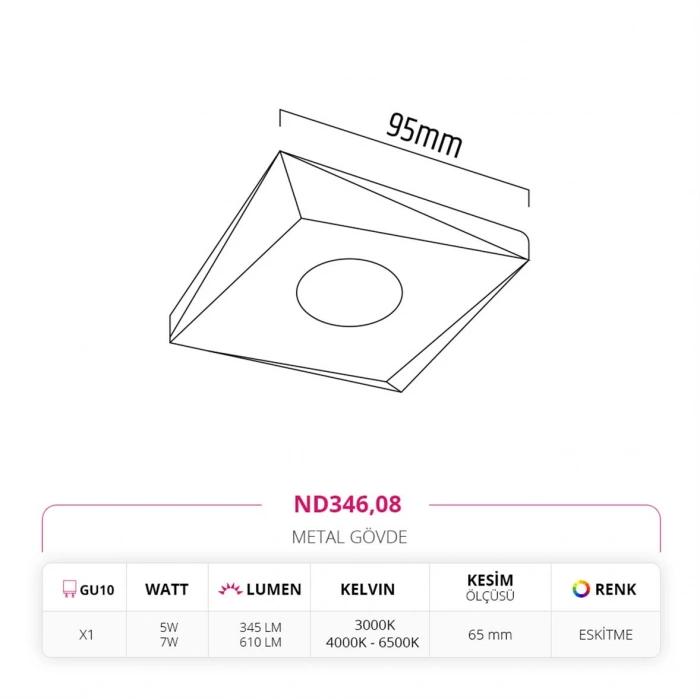 Nevo Sıva Altı Led Spot Eskitme ND346