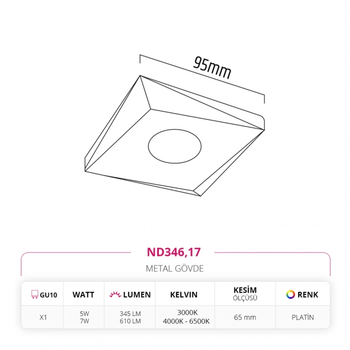 Nevo Sıva Altı Led Spot Platin ND346