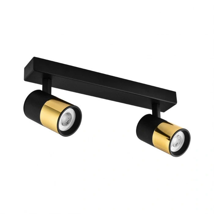 Nevo Sıva Üstü İkili Led Spot Siyah Gold NS170-2