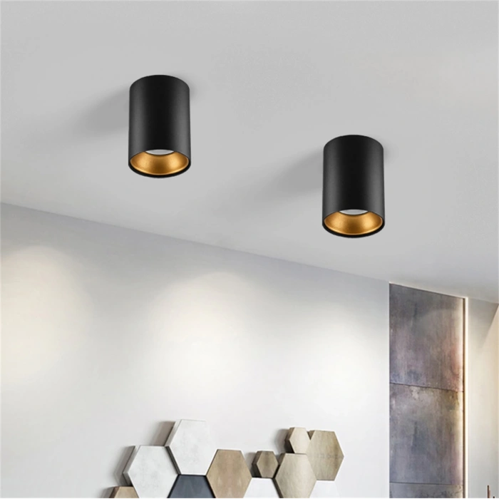 Nevo Sıva Üstü Led Spot Siyah Gold NS238-1