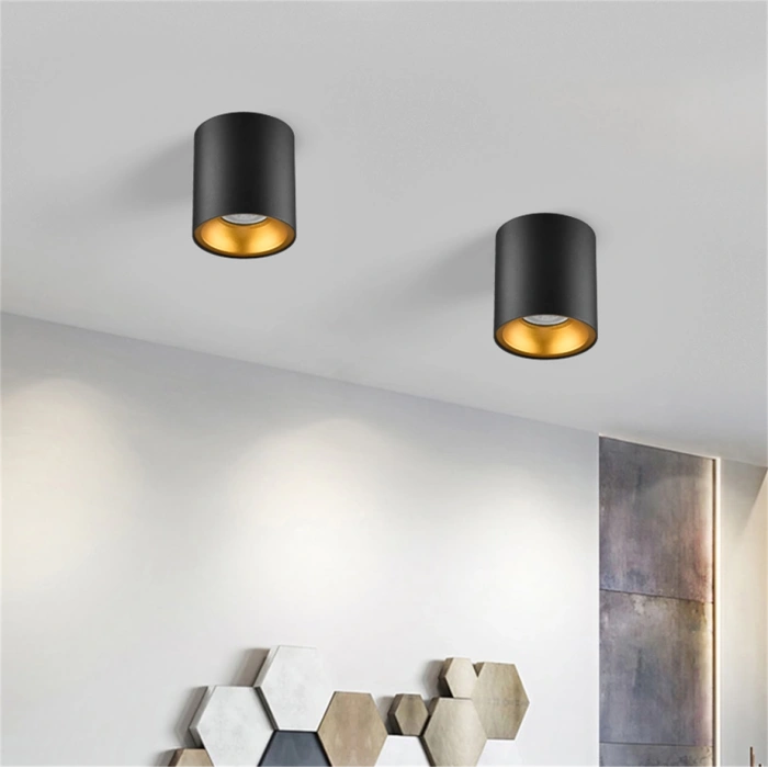 Nevo Sıva Üstü Led Spot Siyah Gold NS238