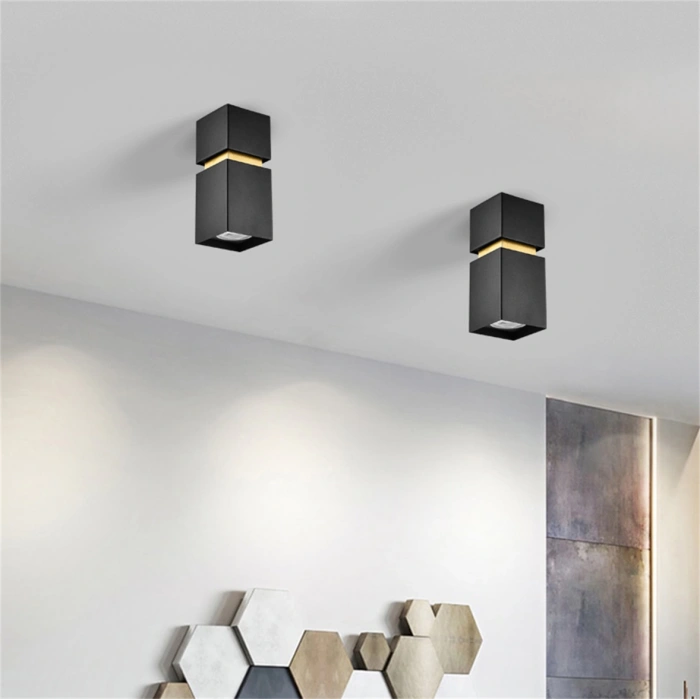 Nevo Sıva Üstü Led Spot Siyah Gold NS242