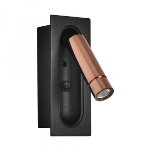 Nevo Sıva Altı Yatak Başı Aplik Siyah Bakır NA229