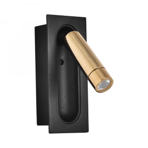 Nevo Sıva Altı Yatak Başı Aplik Siyah Gold NA229