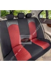 QUALİTY Petek Kumaş SİYAH-Kırmızı Deri ORTAPEDİK Oto Kılıfı