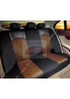 FIRST CLASS Kapitone Kumaş Siyah-Tarçın Deri ORTAPEDİK Oto Kılıfı