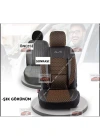 FIRST CLASS Kapitone Kumaş Siyah-Tarçın Deri ORTAPEDİK Oto Kılıfı