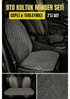 Skoda Rapid 2012 ve SonrasıTerletmez Kaymaz Keten Oto Minder Kılıf Komple Set ( 7 Parça ) Füme