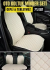 Araba Terletmez Ergonomik Koltuk Minderi (7 PARÇA) - 5 Koltuk Tam Set (bej-bej)