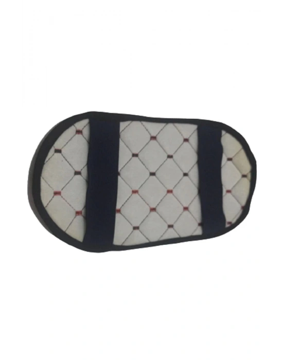 Araba Kol Dayama Örtüsü Oval Siyah Deri Kırmızı Desen