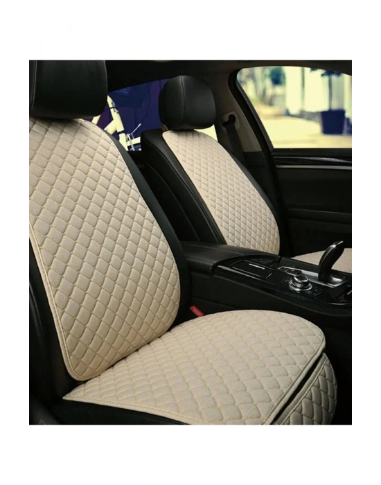 NAZOTO Araba Koltuk Minderi Kumaş Ikili Koltuk Minderi Terletmez Ergonomik Bej Bej