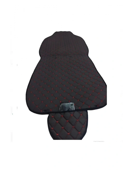 NAZOTO Araba Koltuk Minderi Kumaş Ikili Koltuk Minderi Terletmez Ergonomik Siyah Kırmızı