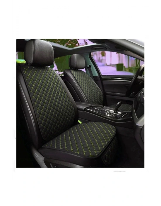 NAZOTO Araba Koltuk Minderi Kumaş Ikili Koltuk Minderi Terletmez Ergonomik Siyah Sarı