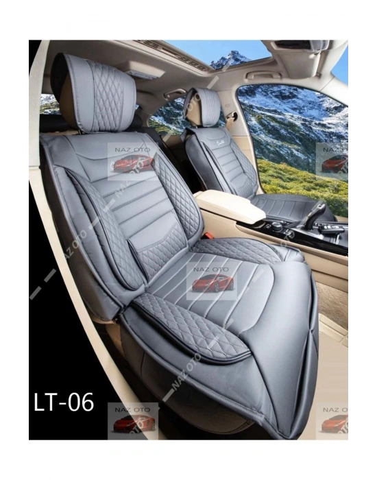 SPESIYAL Gri Deri ORTAPEDİK Araç Koltuk Kılıfı