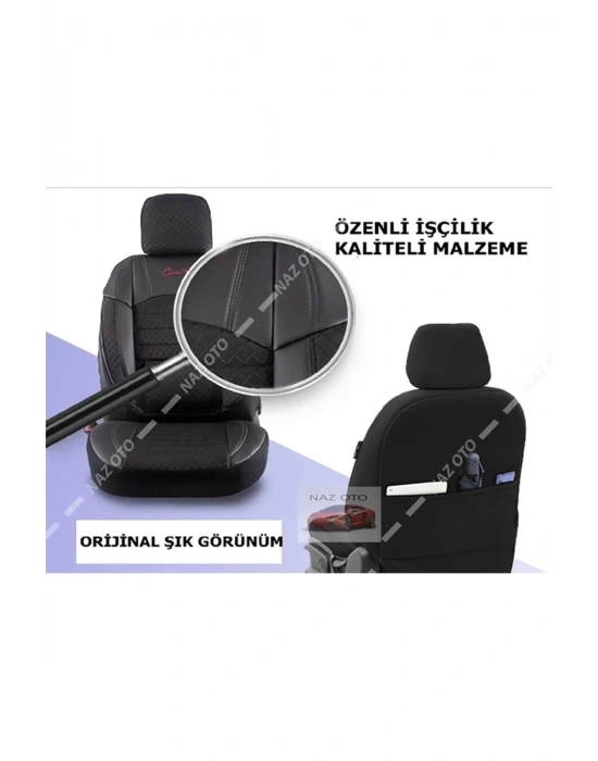 SPESIYAL Gri Deri ORTAPEDİK Araç Koltuk Kılıfı