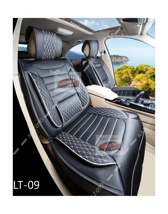 SPESIYAL Siyah Beyaz Deri ORTAPEDİK Araç Koltuk Kılıfı