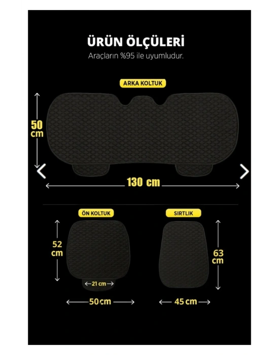Toyota Auris 2006-2012Terletmez Kaymaz Keten Oto Minder Kılıf Komple Set ( 7 Parça ) Gri