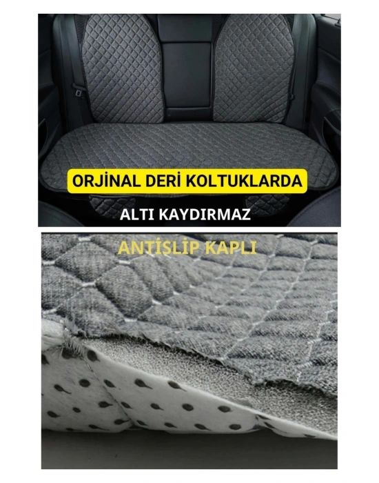 NİSSAN qashqai-2008- 2013-tkmTerletmez Kaymaz Keten Oto Minder Kılıf Komple Set ( 7 Parça ) Gri